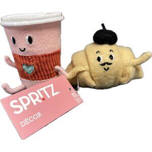 Target Spritz Felt Coffee & Croissant Duo Valentine's Day Figurine 2025 NEW